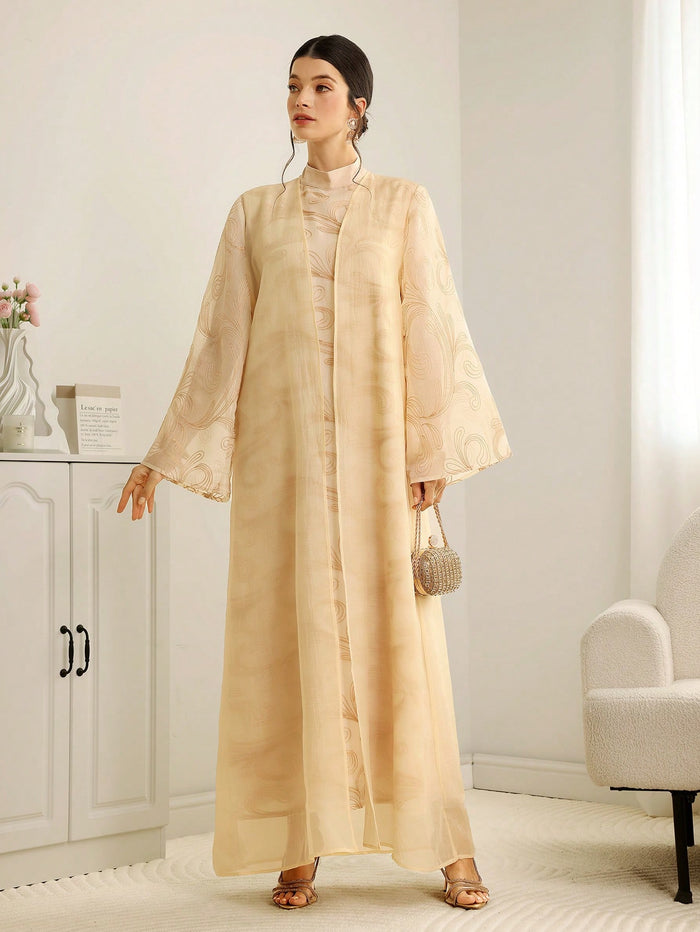 Women's Elegant Loose Fit Flare Sleeve Arabic Abaya