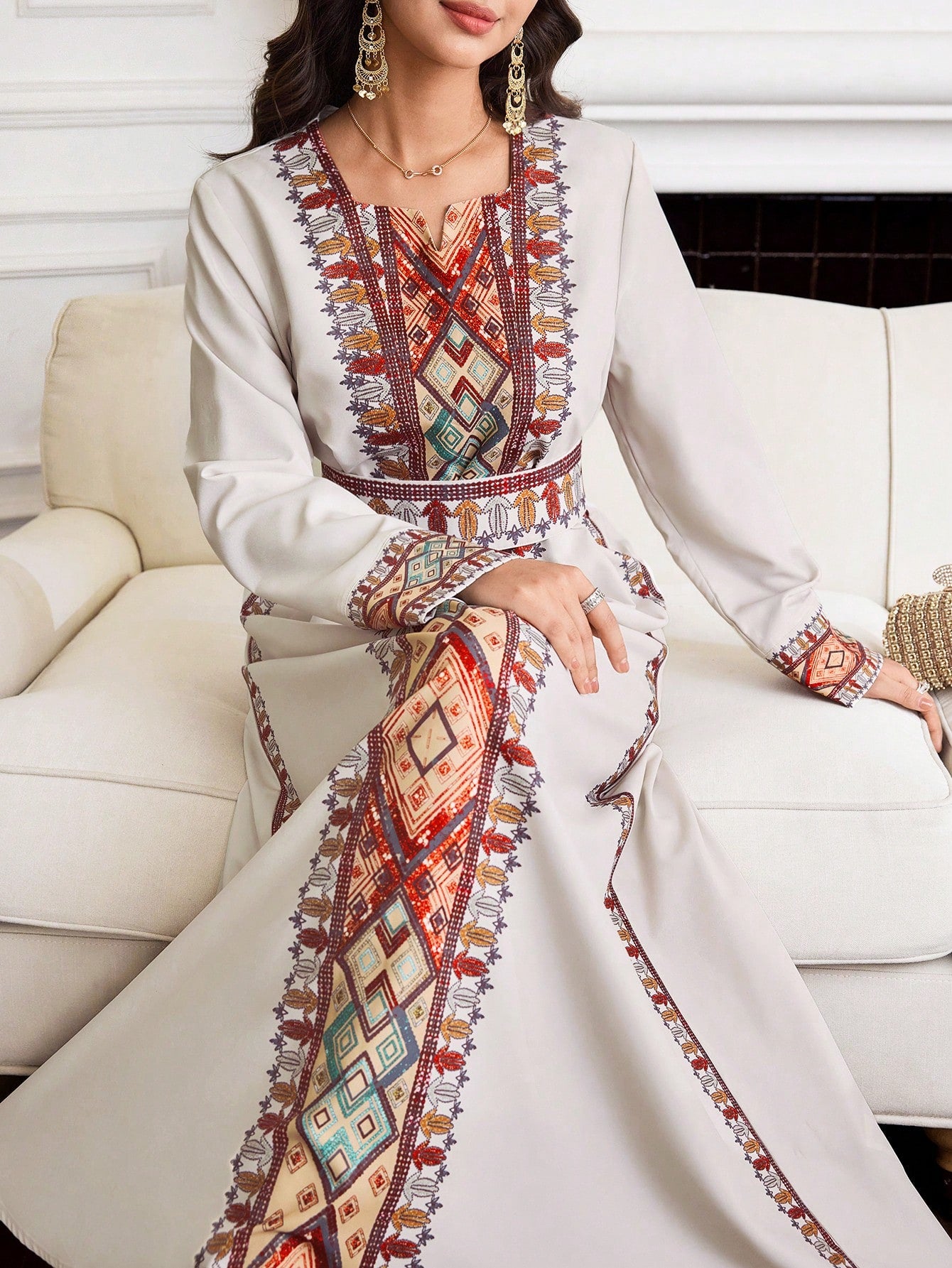 New Design Square Neck Cutout Cinched Waist Waist Slimming Vacation
