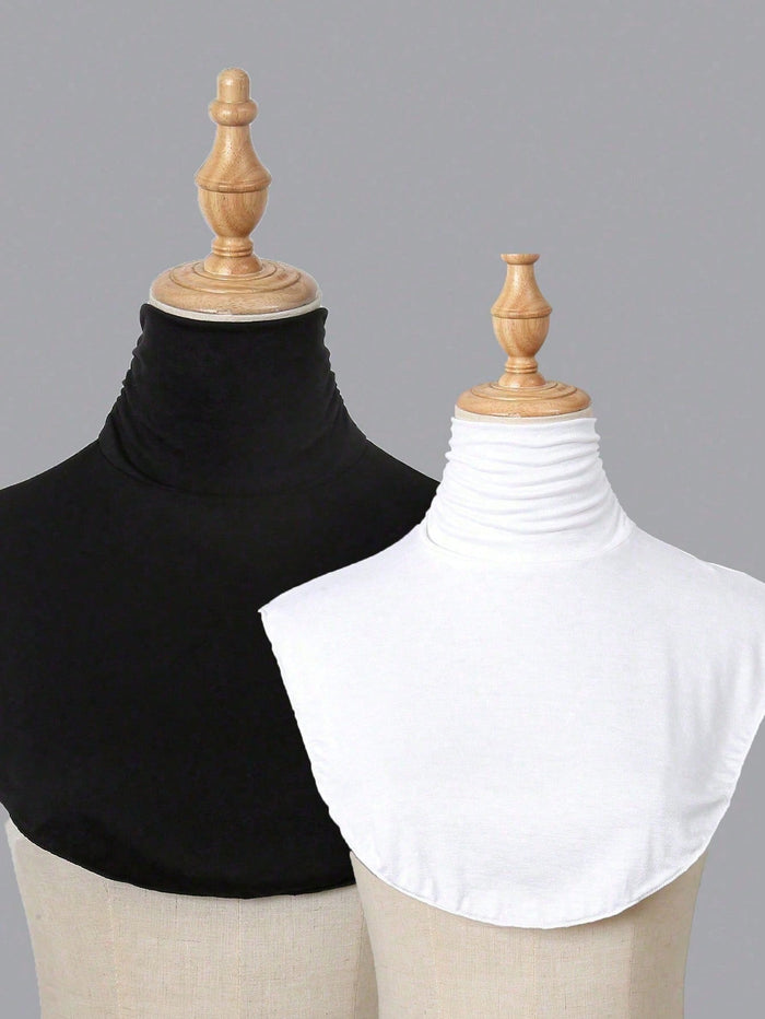 Women Elegant Solid Color Pleated Detachable Collar