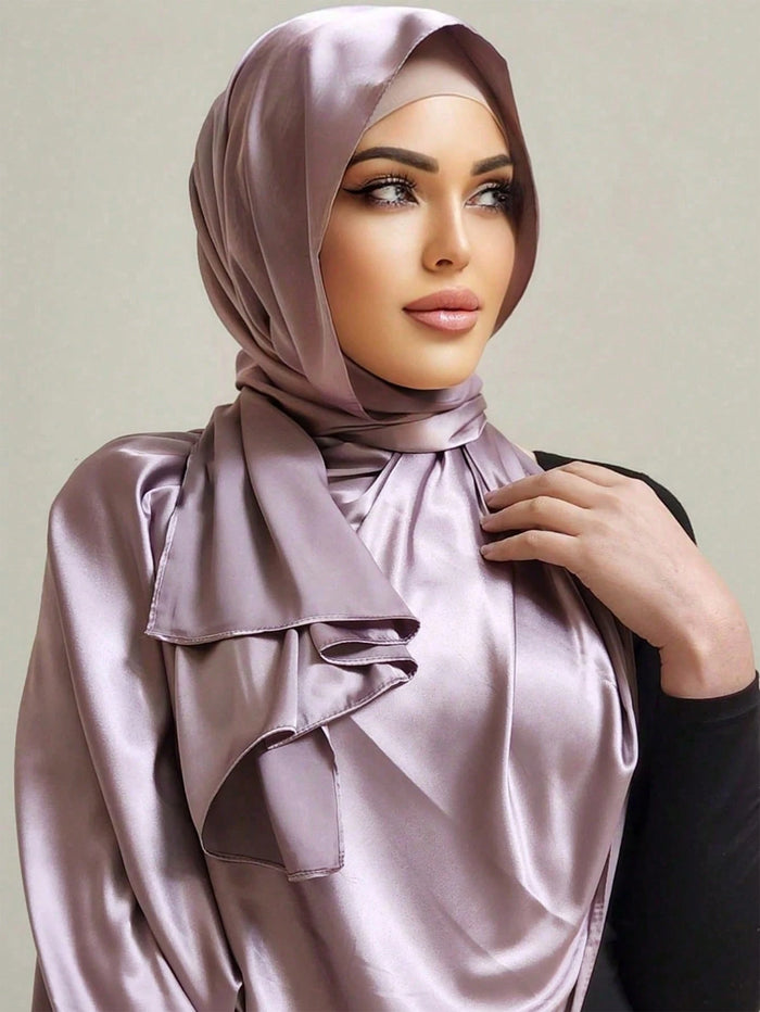 Women's Solid Satin Scarf