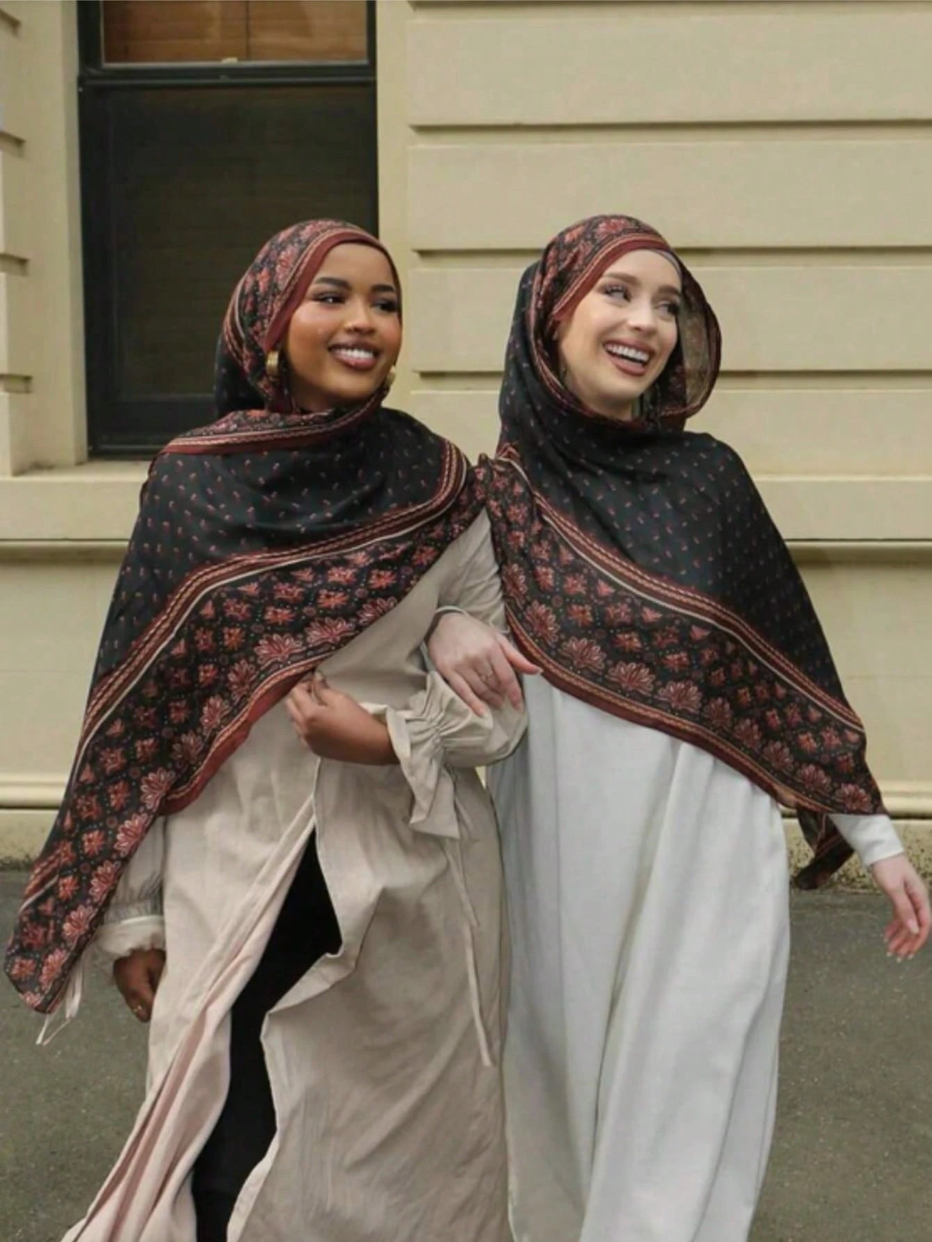 Women's Fashion Bohemian Watercolor Print Hijab Scarf