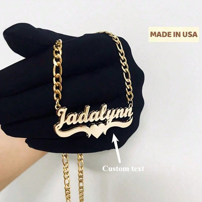 1 Customized Name Necklace - Stainless Steel Personalized Jewelry With Bold Letters And Heart Accents, Elegant Gifts For Women, Valentine's Day, Mother's Day, Anniversaries, Casual Clothing, Daily Accessories | Custom Nameplate | Custom Craftsmanship, Personalized Necklace