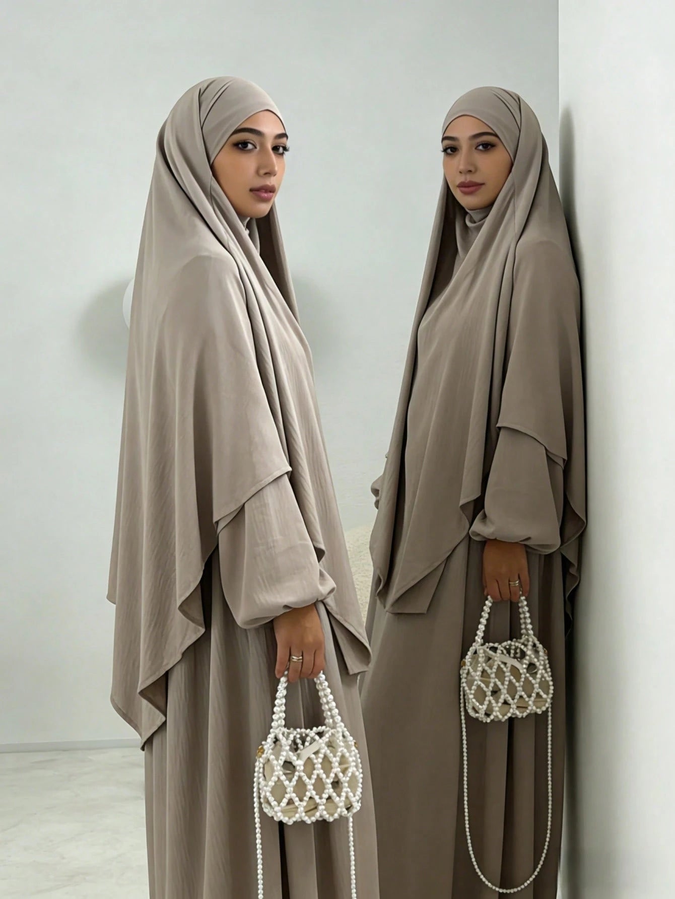 2pcs/set Khimar Hijab + Abaya