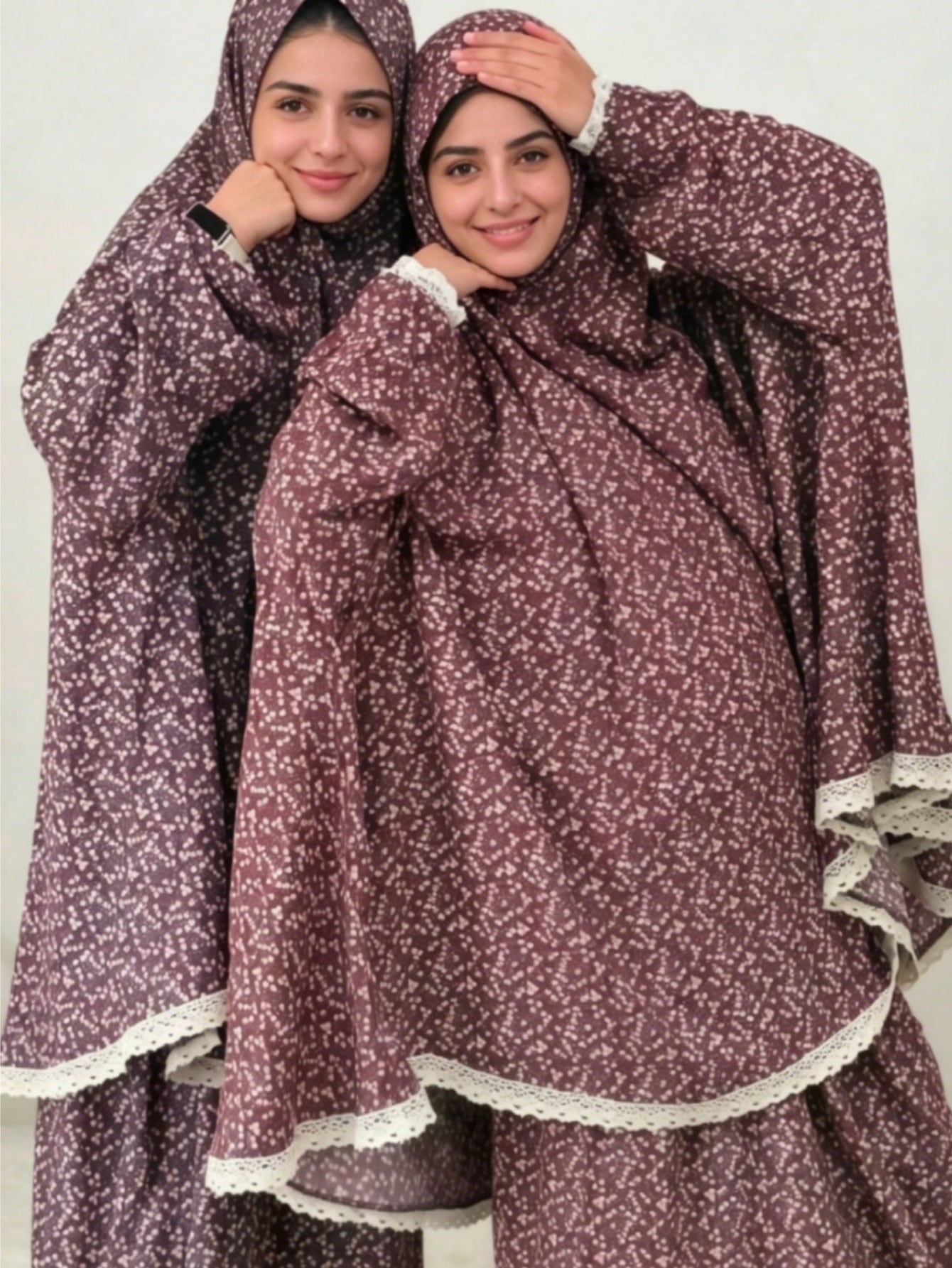 Khimar + Abaya Floral Muslim Prayer Outfit Set
