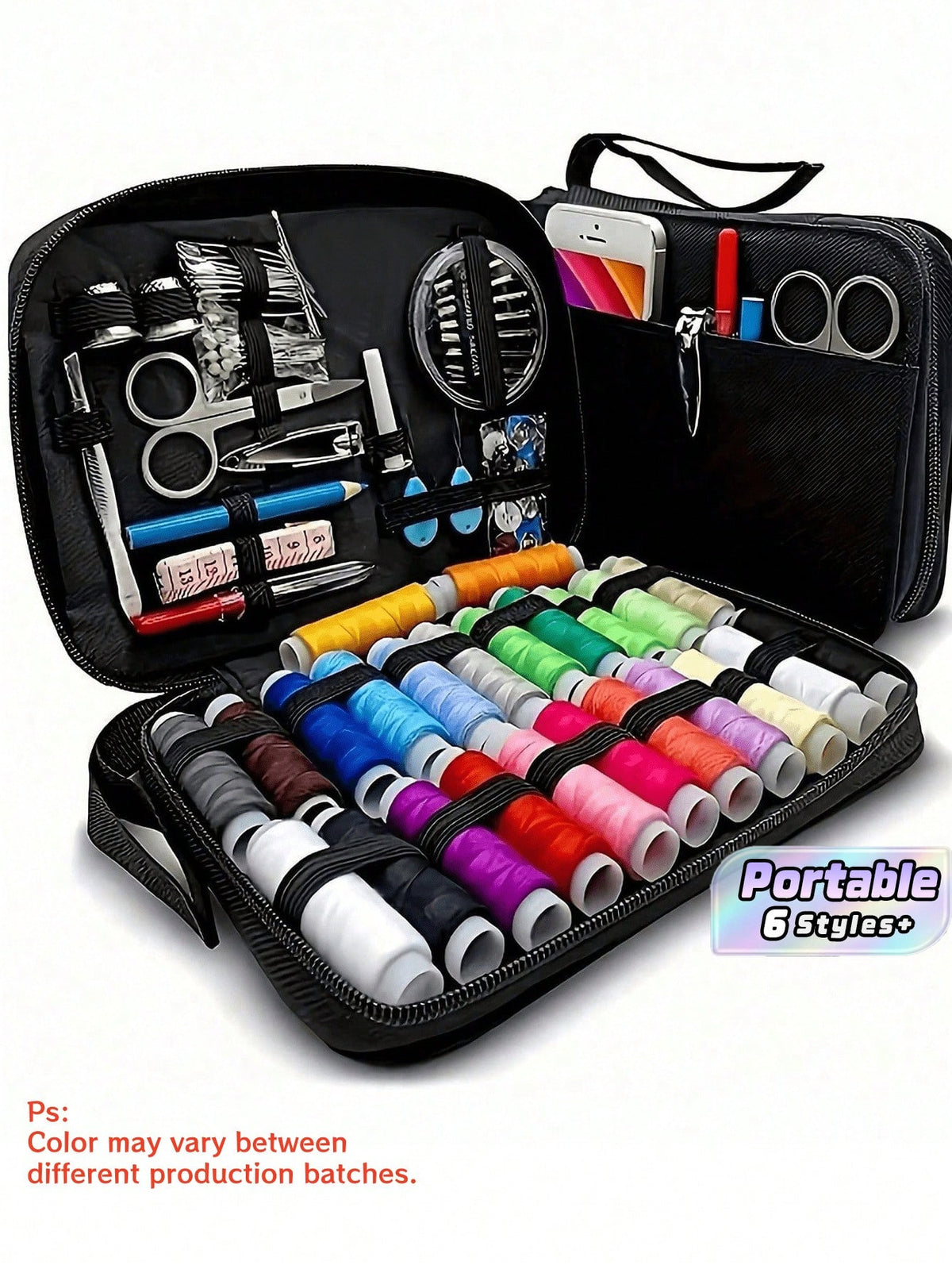 Complete Sewing Kit — Thread, Needles, Scissors & More